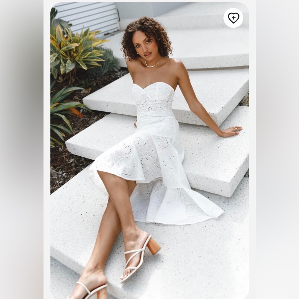 Petal & Pup White Strapless Dress